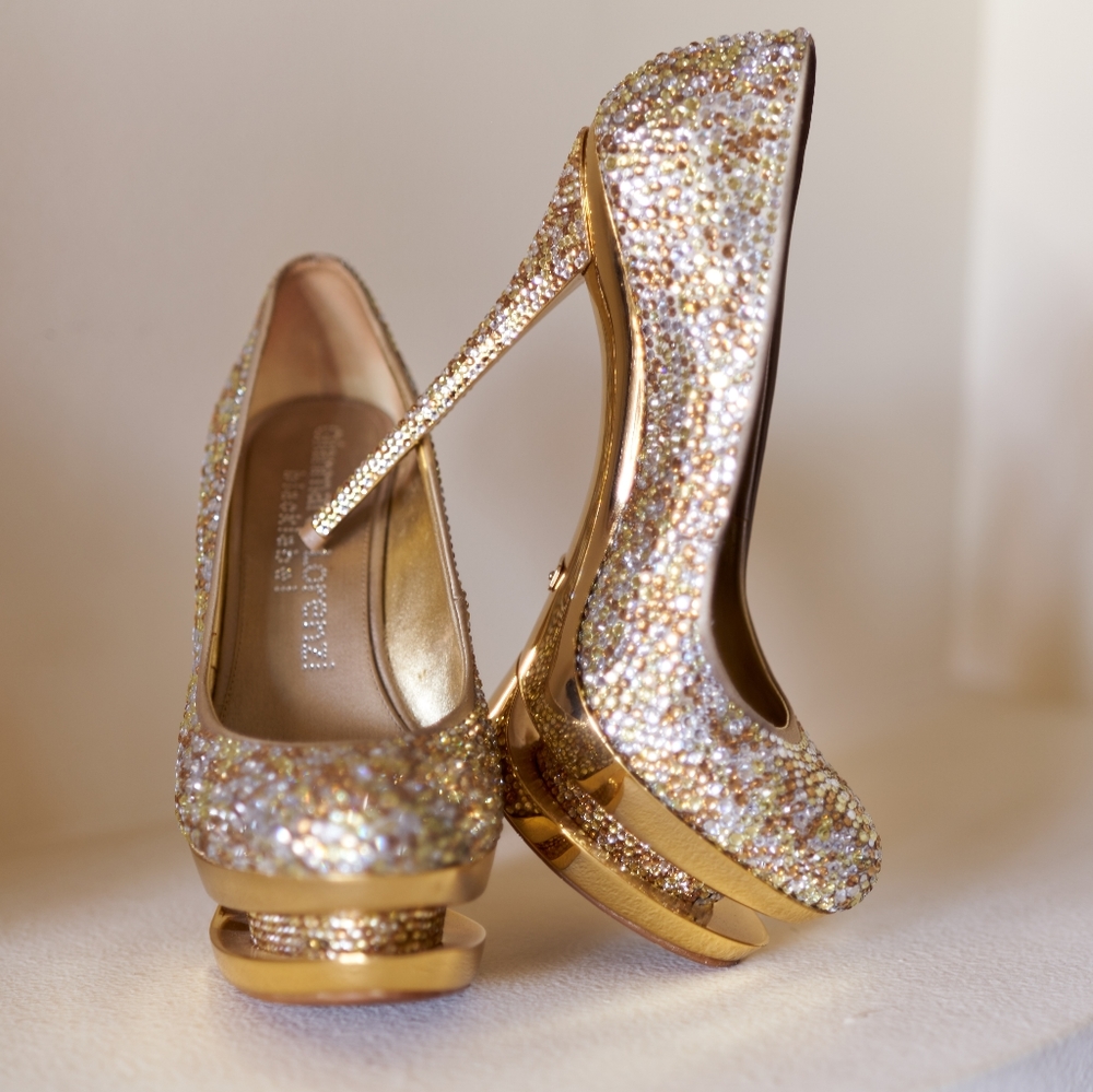 ❤️Gianmarco Lorenzi Discoball gold crystal pump 38